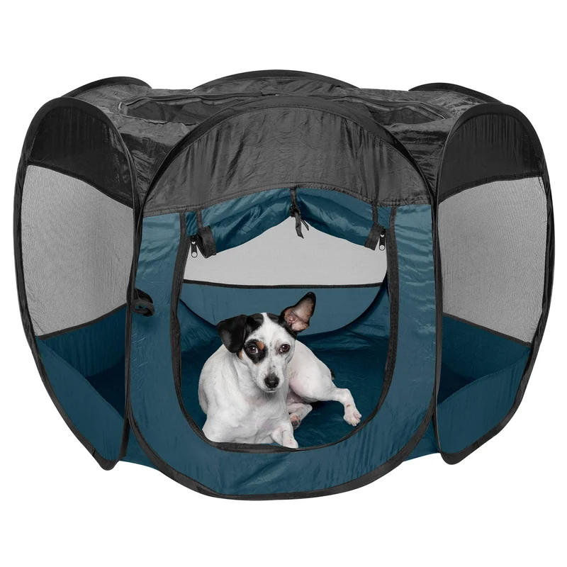 Furhaven Tente de Jeu pour Animaux – Bleu Marine, Taille Moyenne, Montage rapide