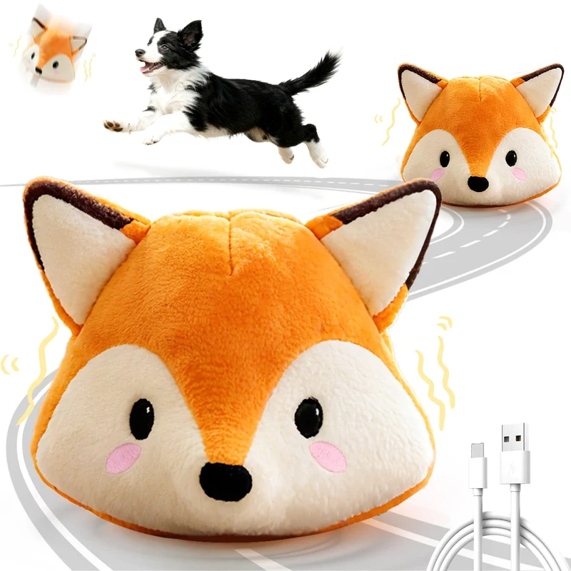 VYsTN Foxy: Jouet interactif pour chiots – mouvement autonome, vibrations et son, recharge USB