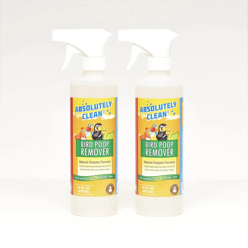 Absolutely Clean — Nettoyeur Incroyable des Déjections d’Oiseaux — Vaporiser et Essuyer, Intérieur/Extérieur, Fabriqué aux États‑Unis