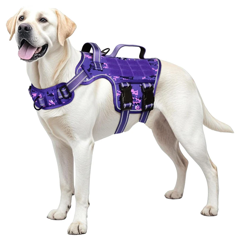 RunFido Harnais Chien Grand – Anti-Tirage, MOLLE, Boucle Rapide, Confort et Réfléchi