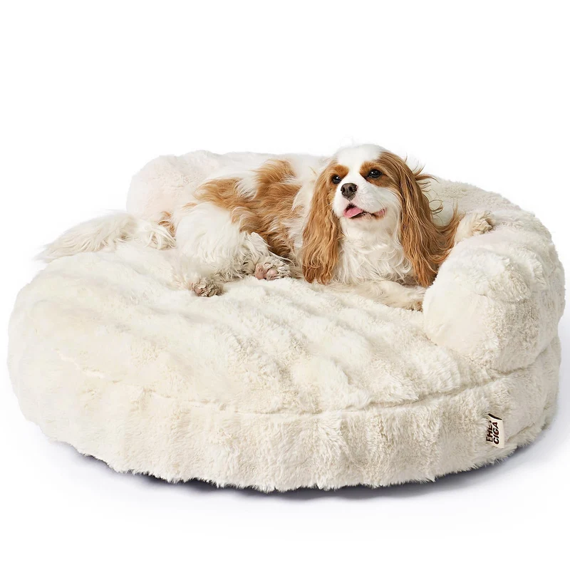 EHEYCIGA Lit pour chien – Canapé doux 30'' x 30'' x 8,5'' Crème