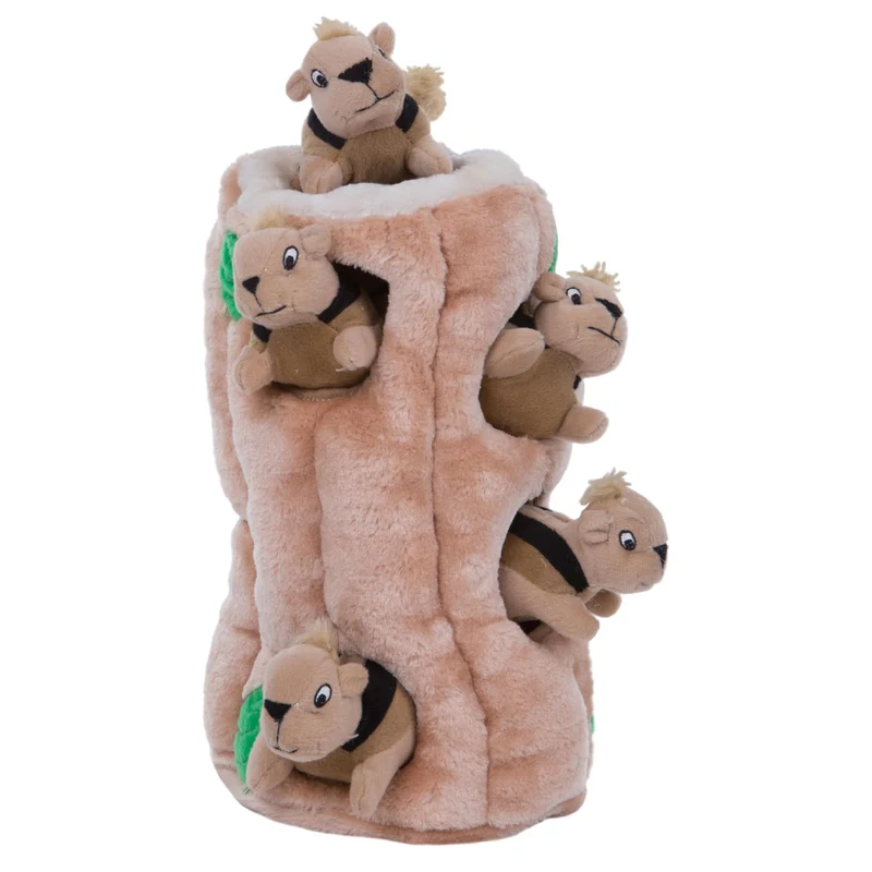 Outward Hound Hide-A-Squirrel – Jouet Chien Peluche 2-en-1 avec 6 Écureuils Grinceurs (X-Large)