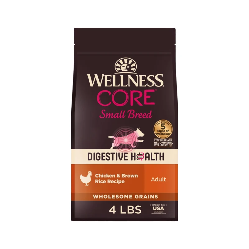 Wellness CORE Digestive Health pour petits chiens adultes – Croquettes au poulet, protéines élevées, 4 lb
