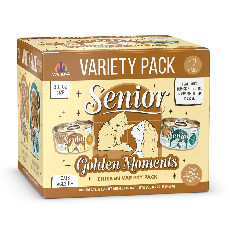 Weruva Senior Chat – Lot Moments Dorés (3 oz, Pack de 12)