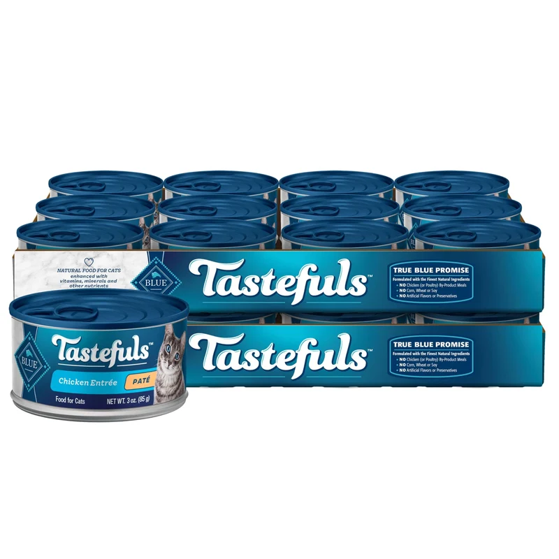 Blue Buffalo Tastefuls Pâté Naturel pour Chat — Entrée au Poulet, Boîtes 3 oz Lot de 24