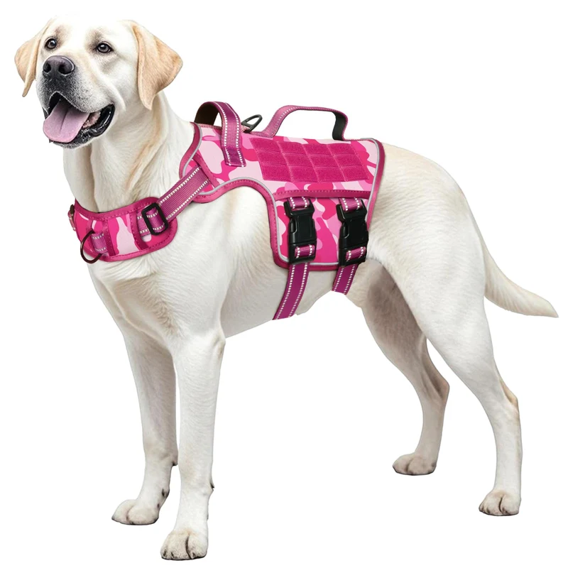RunFido Harnais Chien Grand – Anti-Pull, Système Molle, Ouverture Facile, Réfléchi