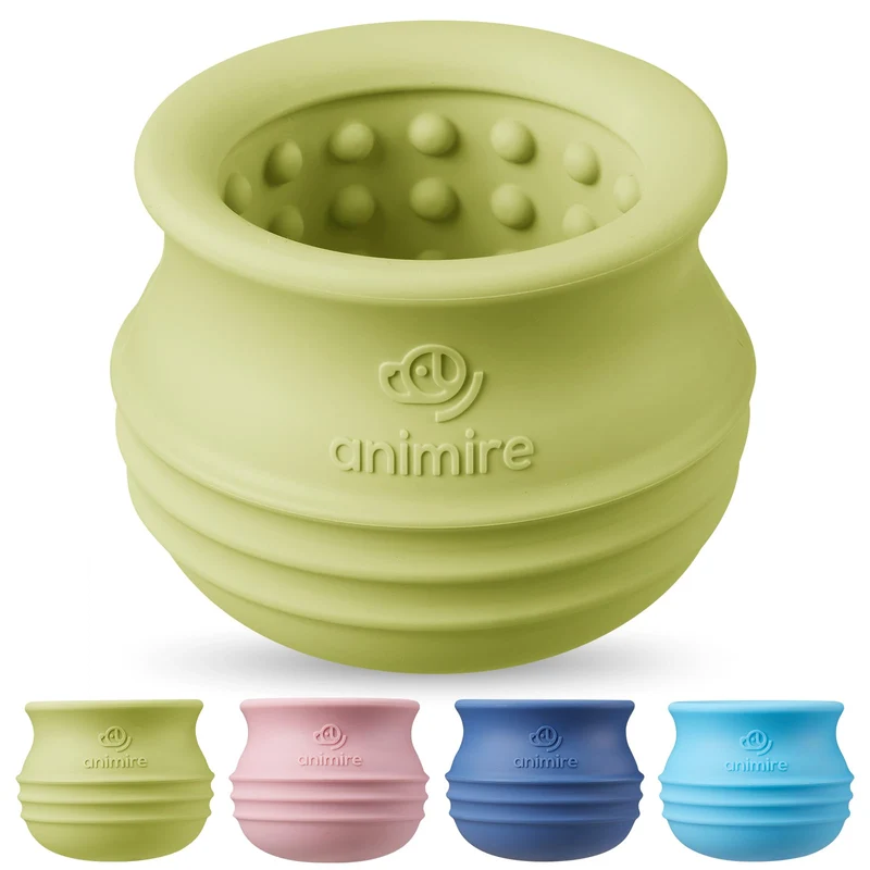 Animire Jouet Distributeur de Friandises pour Chien — Puzzle Interactif Vert, Silicone Sans BPA