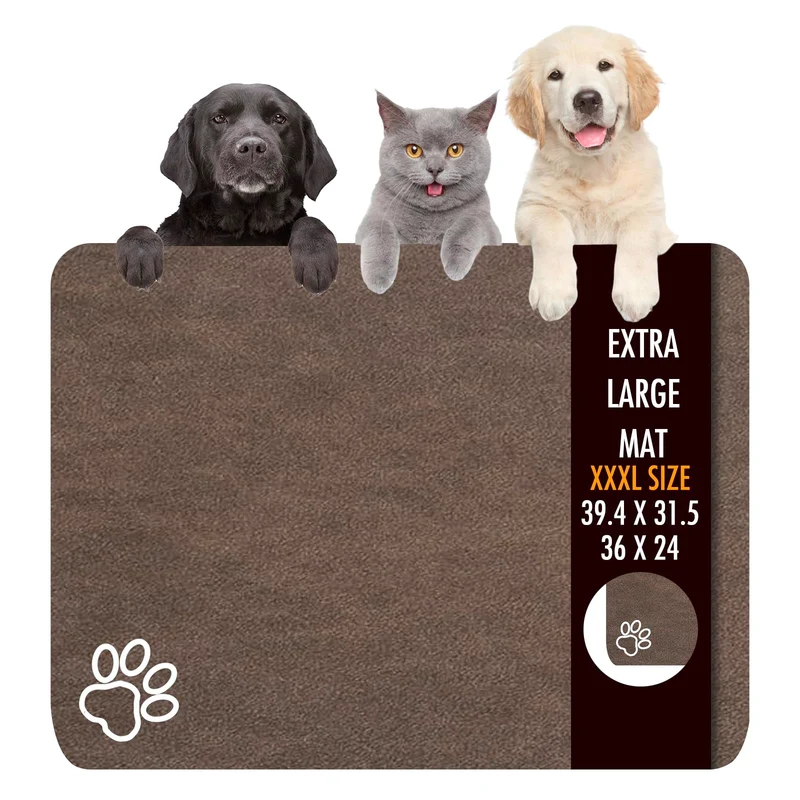 Tapis Nourriture Animaux Yuzshin 36x24 – Absorbant, Anti-Débordement, Antidérapant