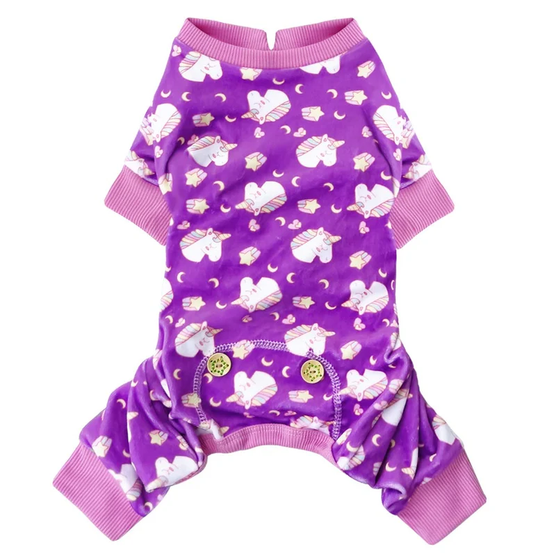 KYEESE Pyjamas Chien Velours Licorne – Design Pull-On Confort Doux, Taille XXL