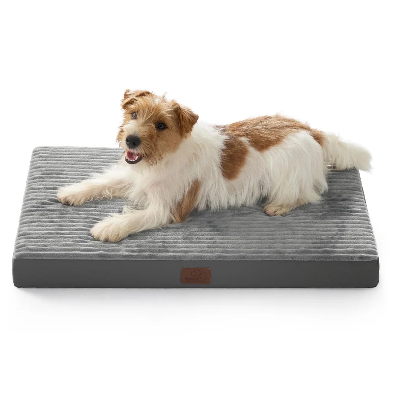 Bedsure Panier Chien ComfyFleece Taille M – Panier Orthopédique avec Housse Lavable, Non Étanche, jusqu’à 35 lb, 29"x18"x2,8"
