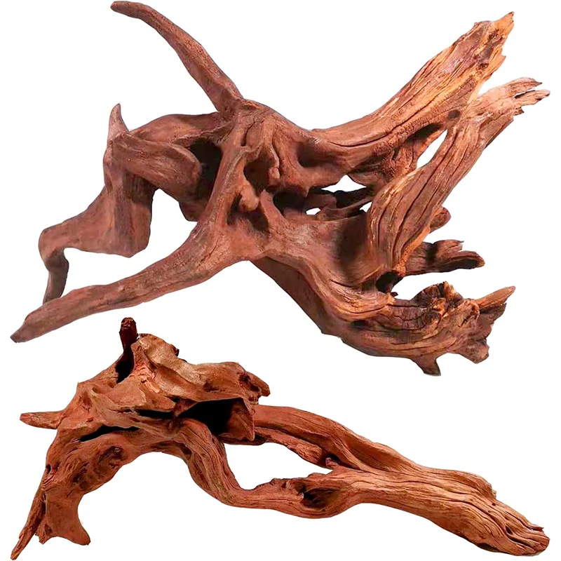 WDEFUN Bois Flotté Naturel pour Aquarium – Ensemble 2 Pièces 10–14 pouces