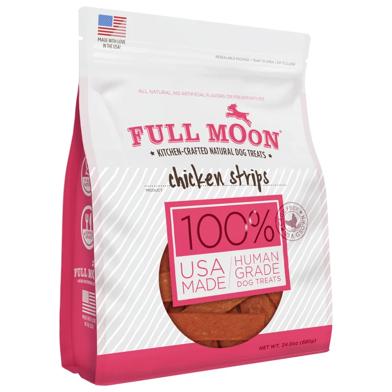 Full Moon Bâtonnets de Poulet pour Chien – Humain-grade, Naturels, Sans Céréales, États‑Unis, 1,5 lb