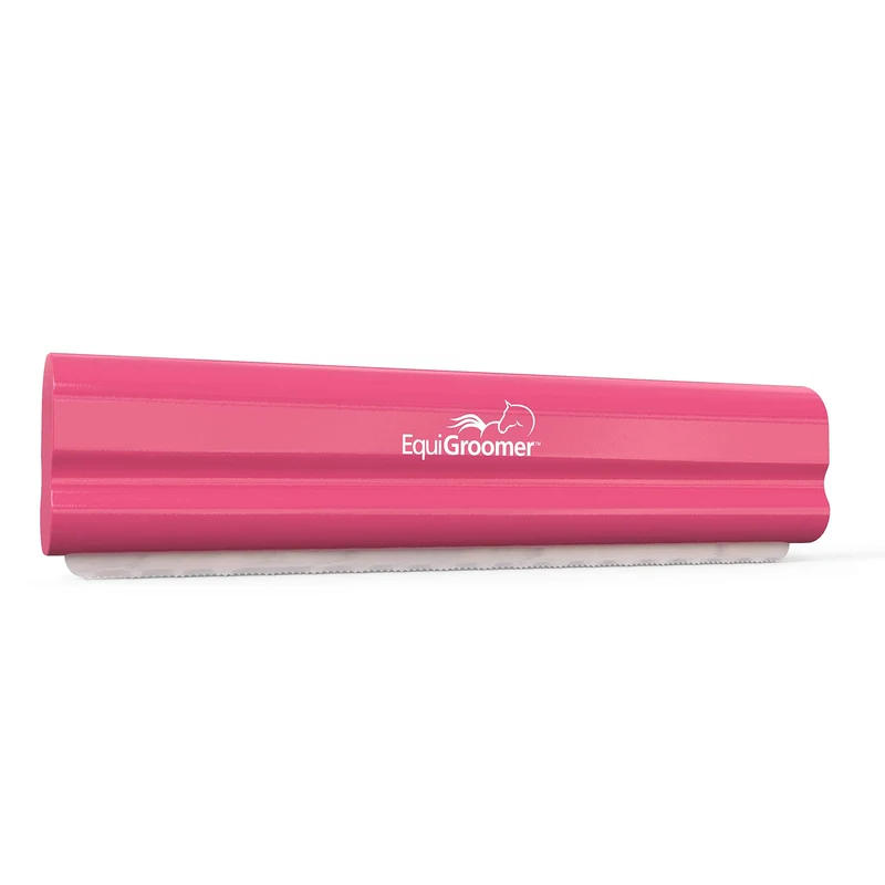 EquiGroomer Brosse 8 pouces pour chevaux et grands animaux – Rose, enlève poils morts et saleté