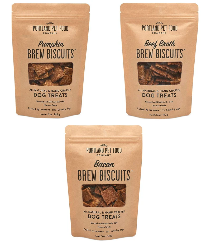 Biscuits Brew Portland pour Chiens – Pack Variété 3×5 oz, Naturels et Grade Humain, Origine USA