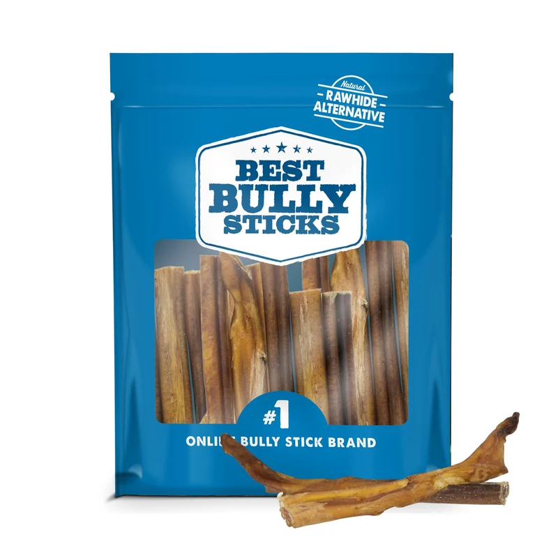 Best Bully Sticks Sans Odeur – Bâtonnets Bully 4-8 pouces pour Chiens – 8 oz (Pack de 1) – Boeuf Naturel, Nourri à l’herbe, Sans Cuir Brut et Sans Céréales