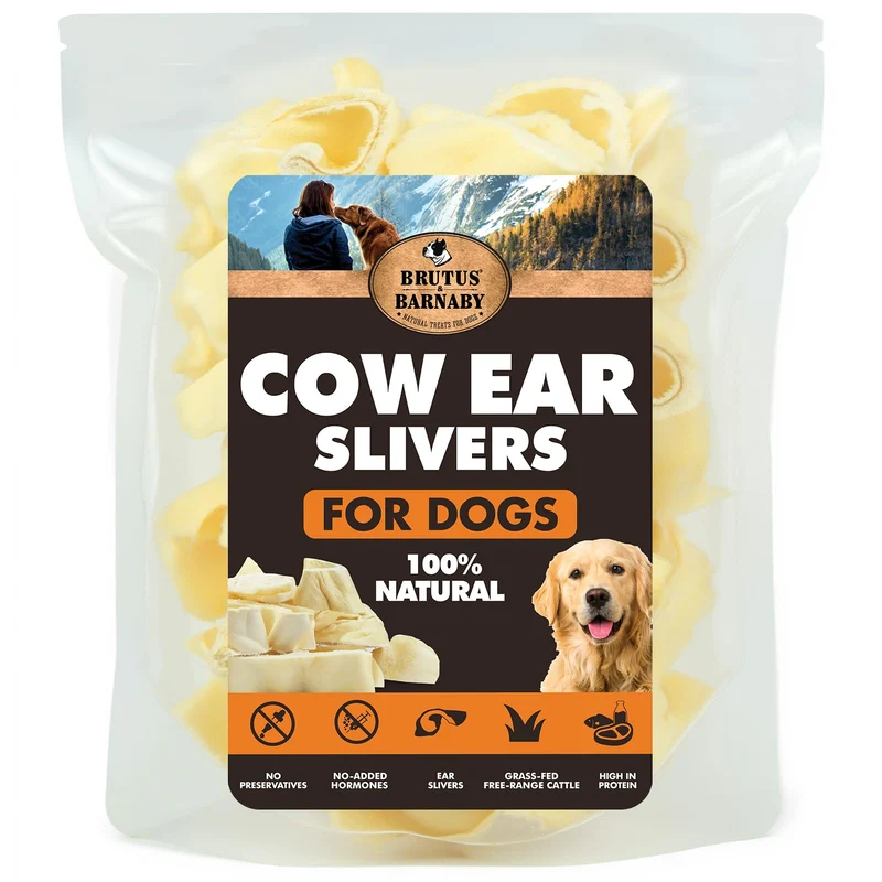 BRUTUS & BARNABY – Oreilles pour chiens – Morceaux épais boeuf Angus, sans cuir ni additifs