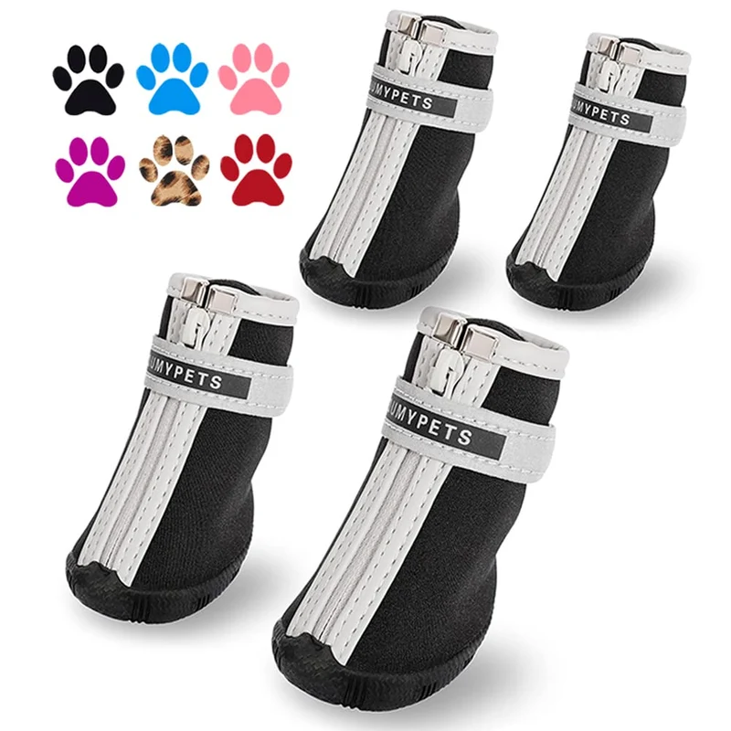 QUMY Chaussures pour Petits Chiens – Bottes Protèges-Pattes Imperméables et Antidérapantes