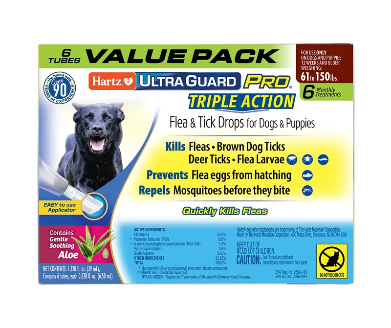 Hartz Ultraguard Pro: Traitement topique Puces et Tiques 61–150 lb (6 mois)
