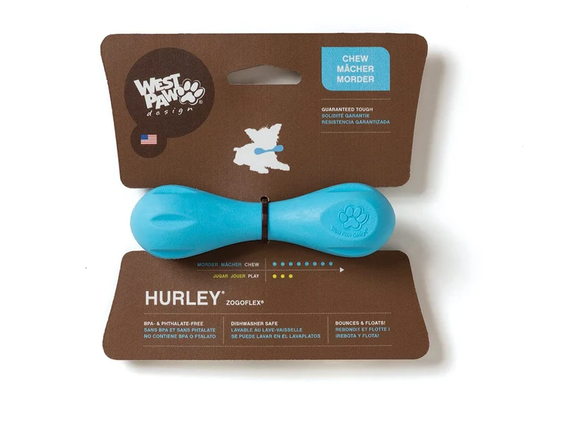 WEST PAW Zogoflex Hurley — Os-jouet flottant pour chiens agressifs | Attrape et fetch | Grand modèle Aqua