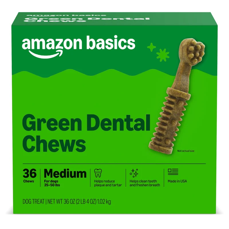 Amazon Basics Friandises dentaires pour chien moyen – 36 unités, non aromatisé (anciennement Wag)