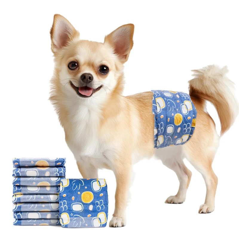 MICOOYO Couches pour Chien Mâle Jetables – Indicateur d'humidité, Absorption élevée, Anti-fuite, Taille XS (6-13 pouces) – 50 unités
