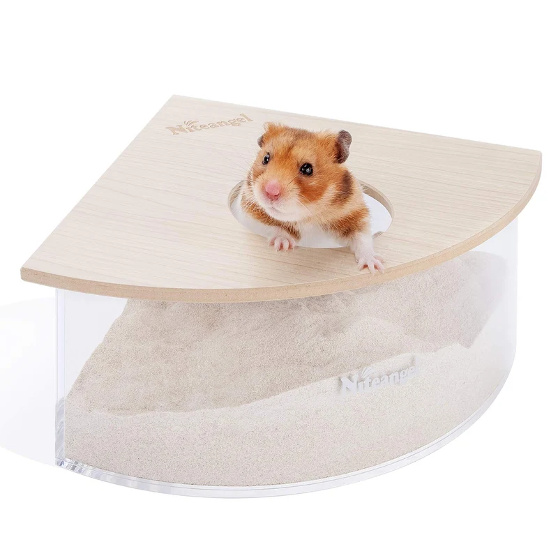 Niteangel Boîte de Sable pour Animaux — Forme Triangulaire en Acrylique (Burlywood)
