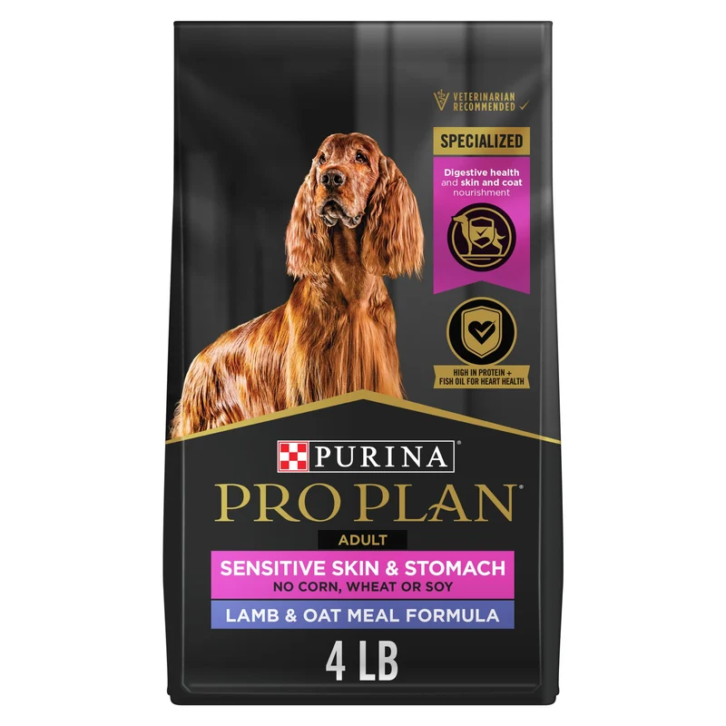 Purina Pro Plan Sensitive Skin & Sensitive Stomach – Croquettes au Mouton et Avoine pour Chien, Sac 1,8 kg
