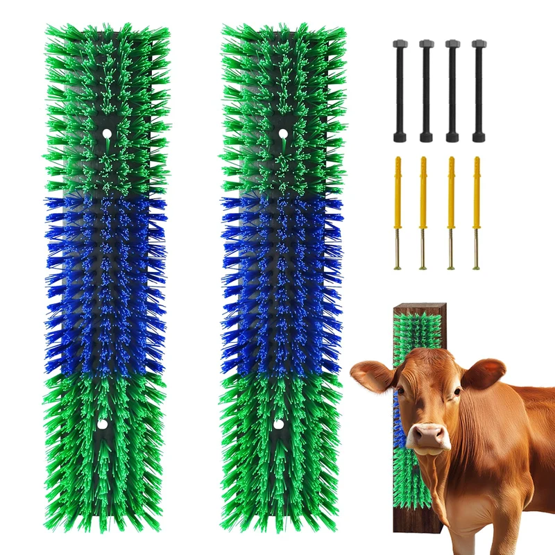 Sayutie – Brosse de grattage pour bétail avec 8 vis, version verte (2 pièces) – Massage et toilettage