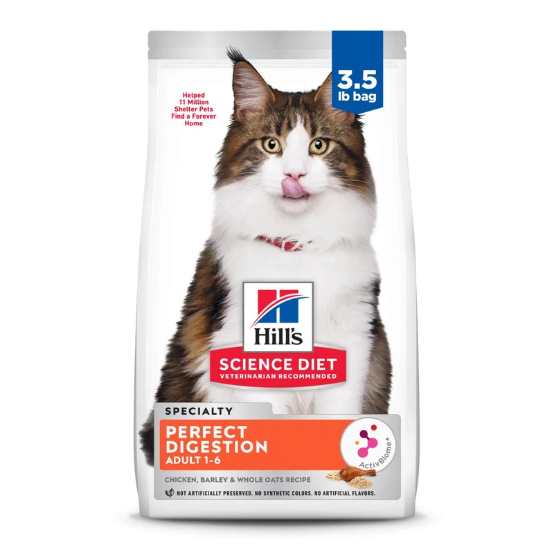Hill's Science Diet Chat Adulte - Digestion Parfaite au Poulet, Orge, Sac 3,5 lb
