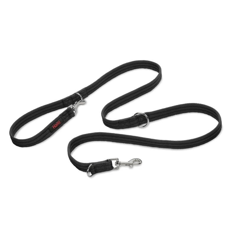 Halti Training Leash – Laisse double anti-traction pour chien, 2 m, Noir, Taille Large