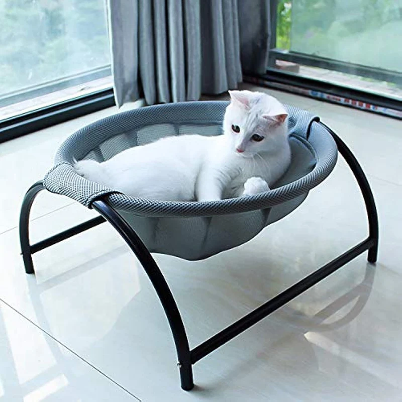 JUNSPOW Panier-Hamac pour Chat et Chien – Lit Autoportant, 16,9 x 16,9 x 9,5 po