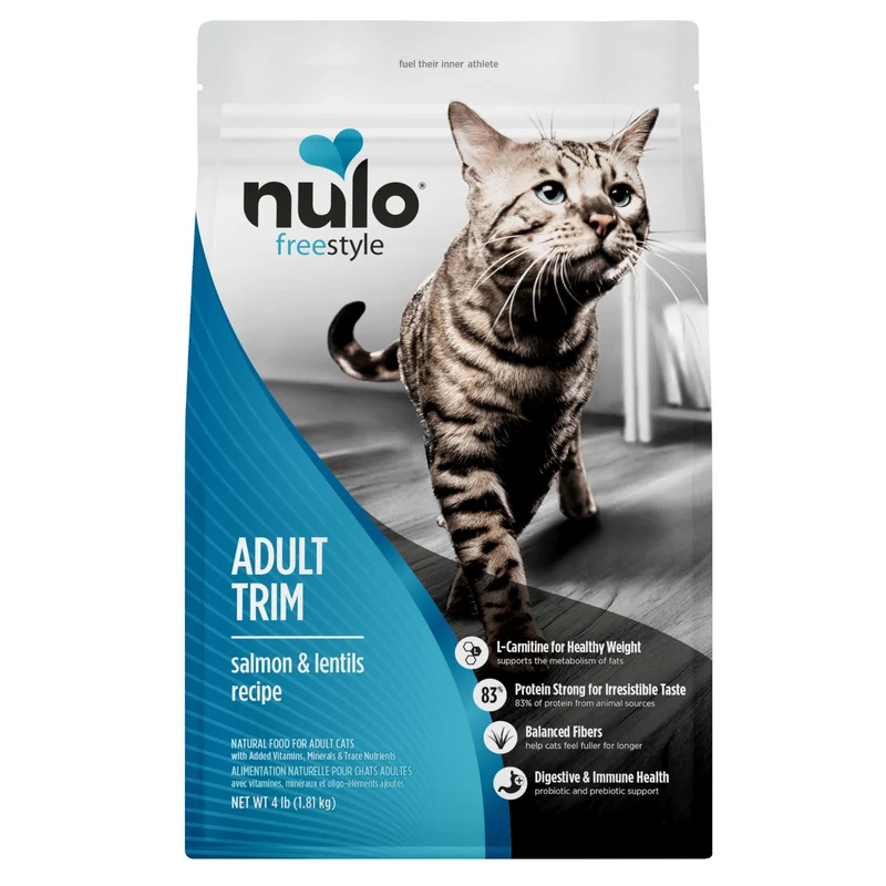 Nulo Freestyle Trim Chat – Croquettes Saumon & Lentilles, Haute Protéine, Sans Céréales, Gestion du Poids, Sac 4 lb