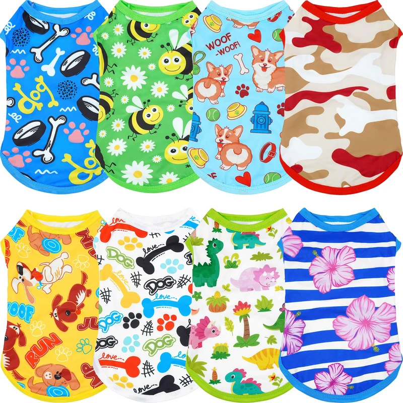 JpGdn 8 pièces T-shirts pour Chien Mâle – Sans Manches, Doux et Extensibles
