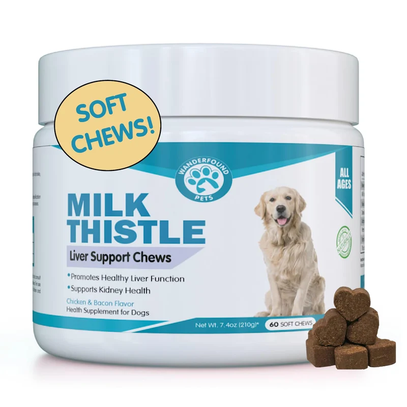 Pawsitive Wanderfound – Soutien hépatique pour chiens, Saveur saumon-bacon, Friandises naturelles – Fabriqué aux États-Unis