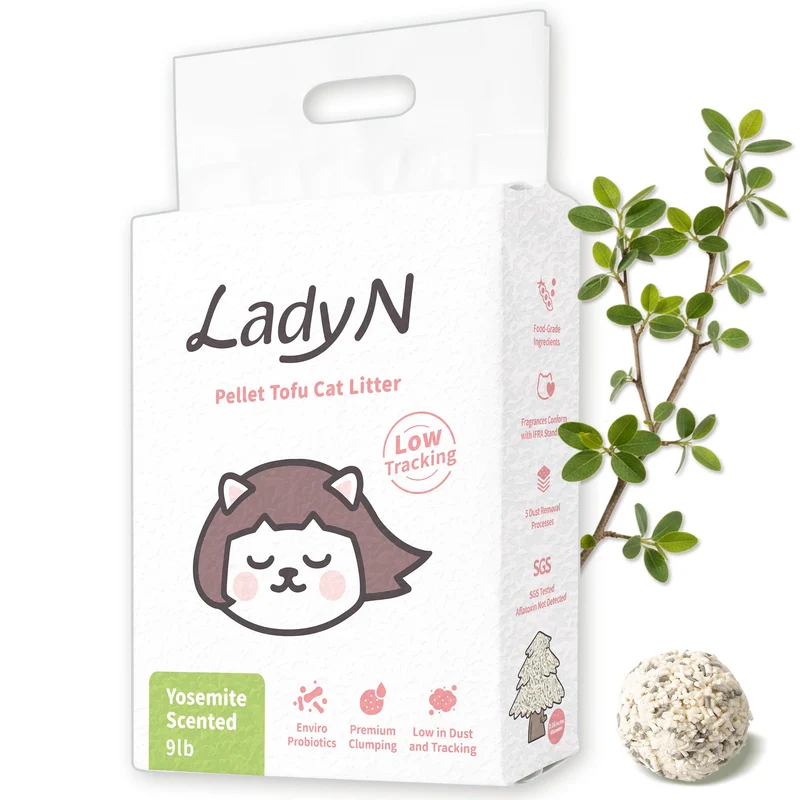 Lady N Pellet Tofu Chat Litière Yosemite Woody — Agglomération Rapide et Ultra Absorbante