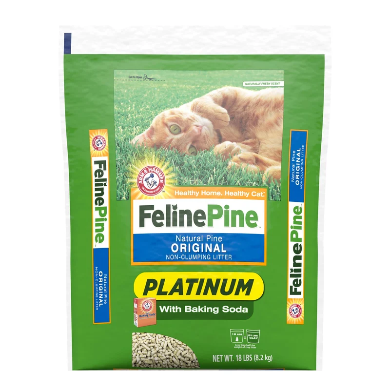 Arm & Hammer Feline Pine Platinum – Litière pour chats non agglomérante, 18 lb
