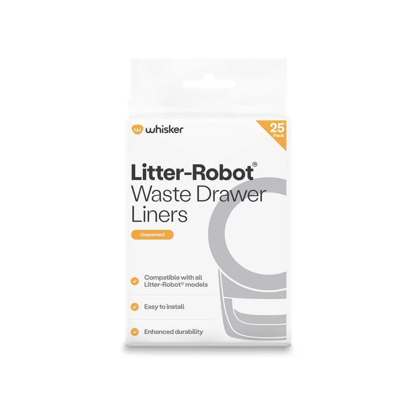 Whisker – Sachets sur mesure pour Litter-Robot, lot de 25, capacité 9-11 galons, installation rapide