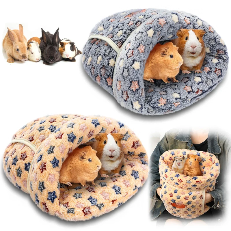 Wenqik 2 Cachettes pour Cochon d’Inde — Nids Lavables Bleu et Khaki