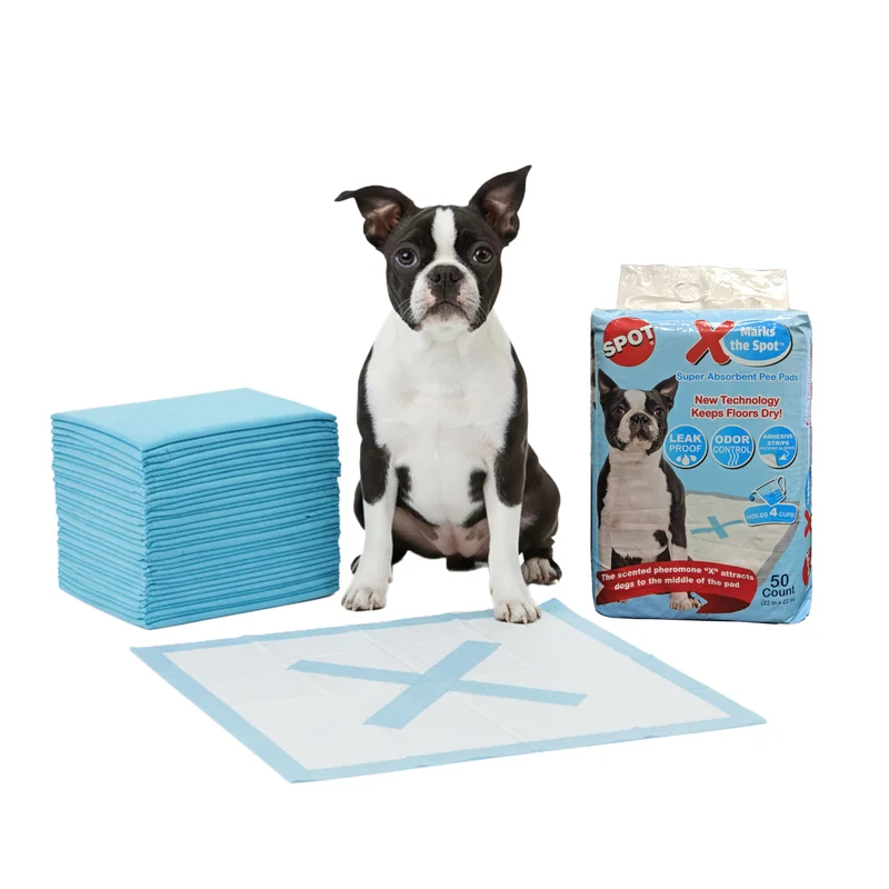 SPOT X Marks The Spot Tapis d'Apprentissage Ultra Absorbants – 50 pièces, 22x22, Adhésifs & Phéromones