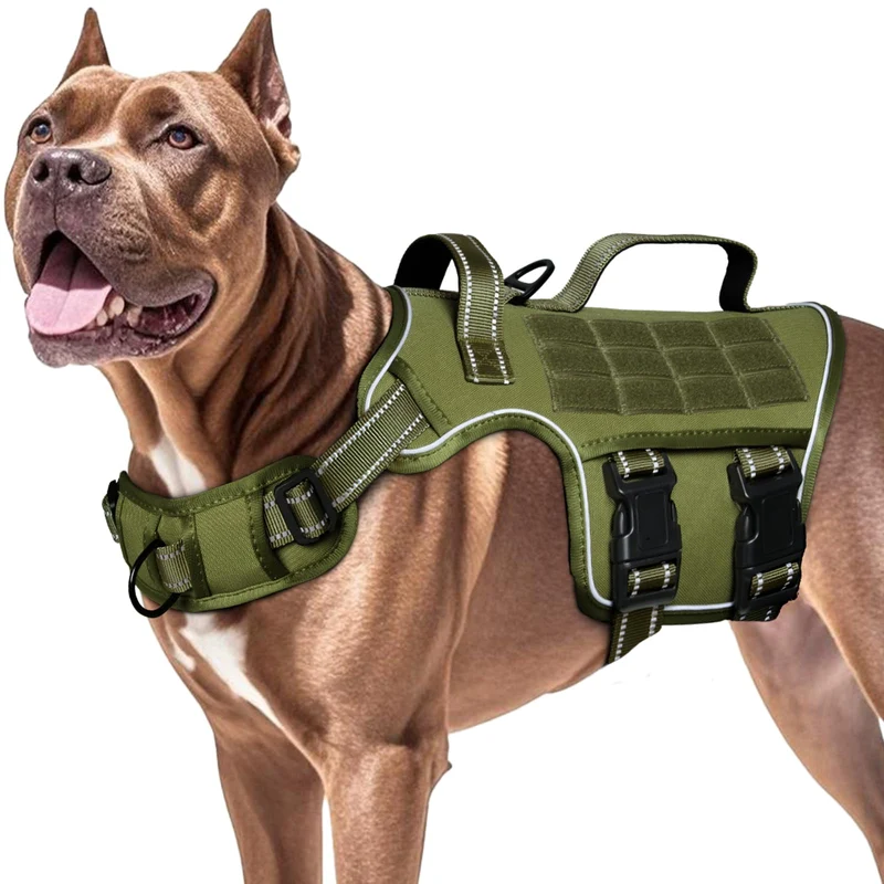RunFido Harnais Chien Grand – Anti-Tir, Molle, Ouverture Facile, Rembourage Respirant