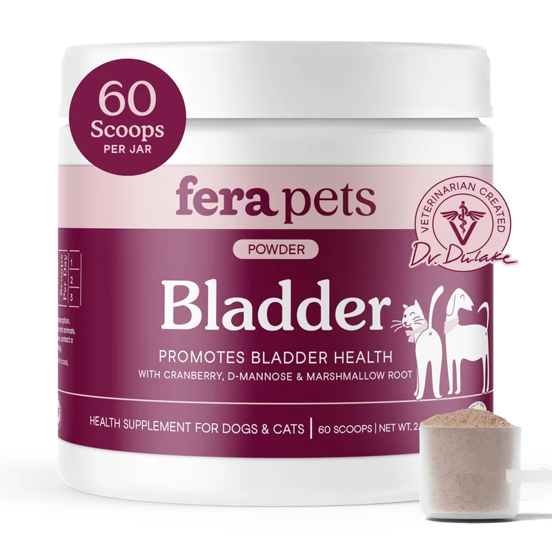 Fera Pets Soutien Urinaire – Cranberry pour Chiens et Chats – D-Mannose et Racine de Guimauve – Maintien du pH et Immunité – 60 cuillères-doseuses
