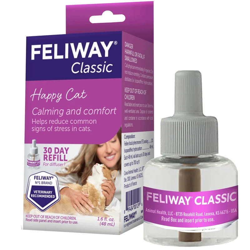FELIWAY Classic Recharge 48 ml – Calme les Chats, Diffuseur Compatible, Sans Drogue