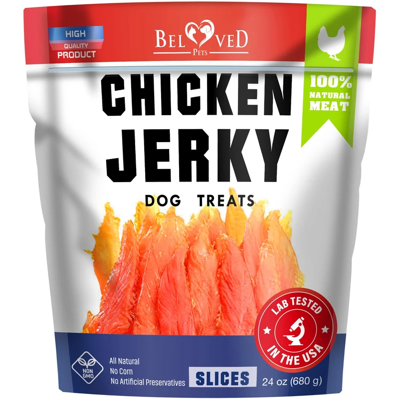 Beloved Pets Friandises Poulet Jerky pour Chiens – Protéines Élevées 1,5 lb | Pour toutes tailles | Entraînement