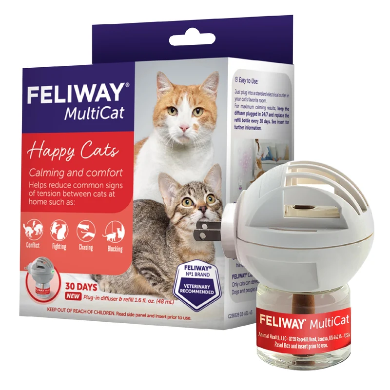 FELIWAY MultiCat – Diffuseur à branchement 48 ml, 30 jours, apaise les tensions entre chats multiples