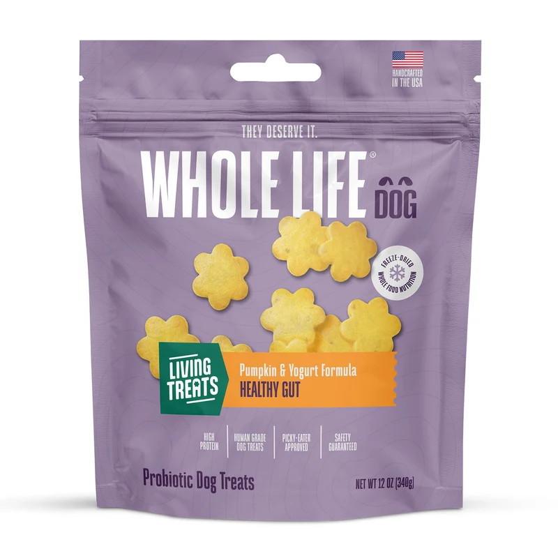 Friandises Probiotiques pour Chiens – Santé Digestive et Citrouille, 340 g, Whole Life Pet