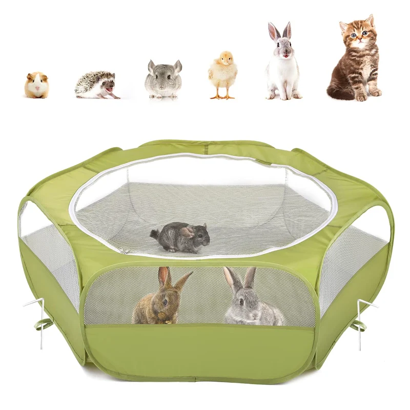 Parc Pawaboo pour petits animaux – Tente étanche, montage rapide, 133 cm x 38 cm, vert