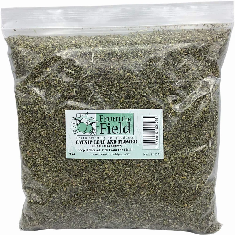 From The Field | Cataire feuilles et fleurs 9 oz — Biologique, cultivée aux États‑Unis, Haute Puissance | Sachet Réutilisable pour Jeu et Exercice