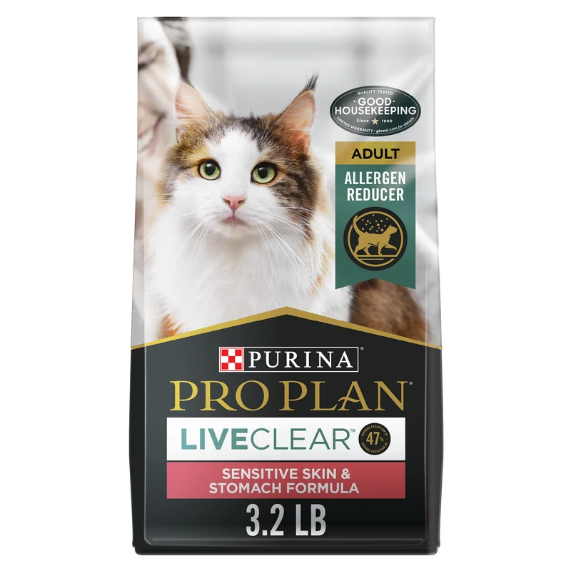 Purina Pro Plan LIVECLEAR – Nourriture sèche chat peau et estomac sensibles – Dinde et Avoine – Sac 1,45 kg