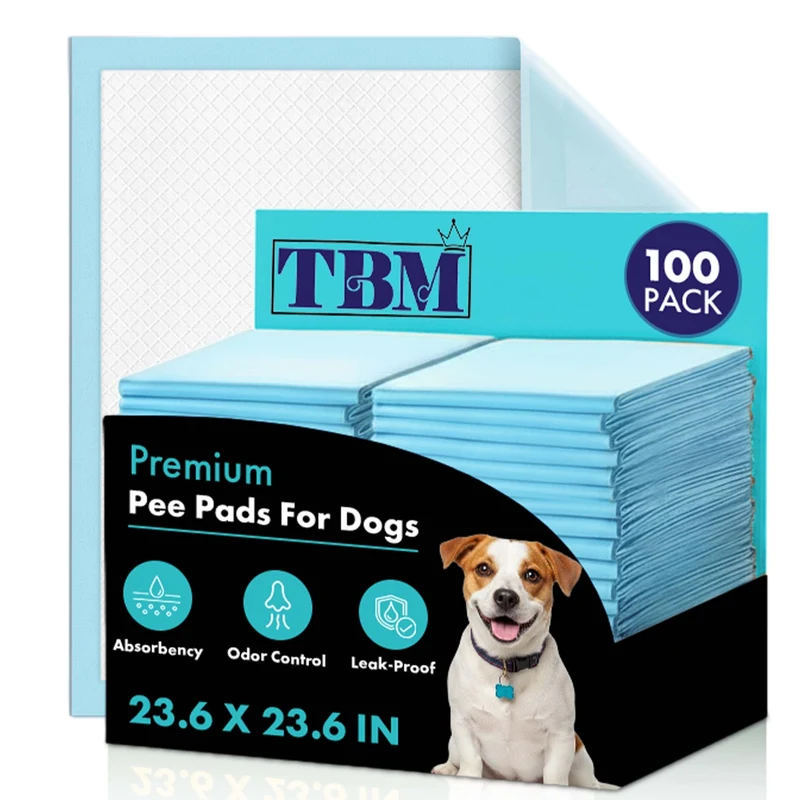 TBM Tapis-pipi pour chiots – Lot de 100, 60 cm x 60 cm – Absorbants et étanches – Propreté pour chiens, chats et lapins