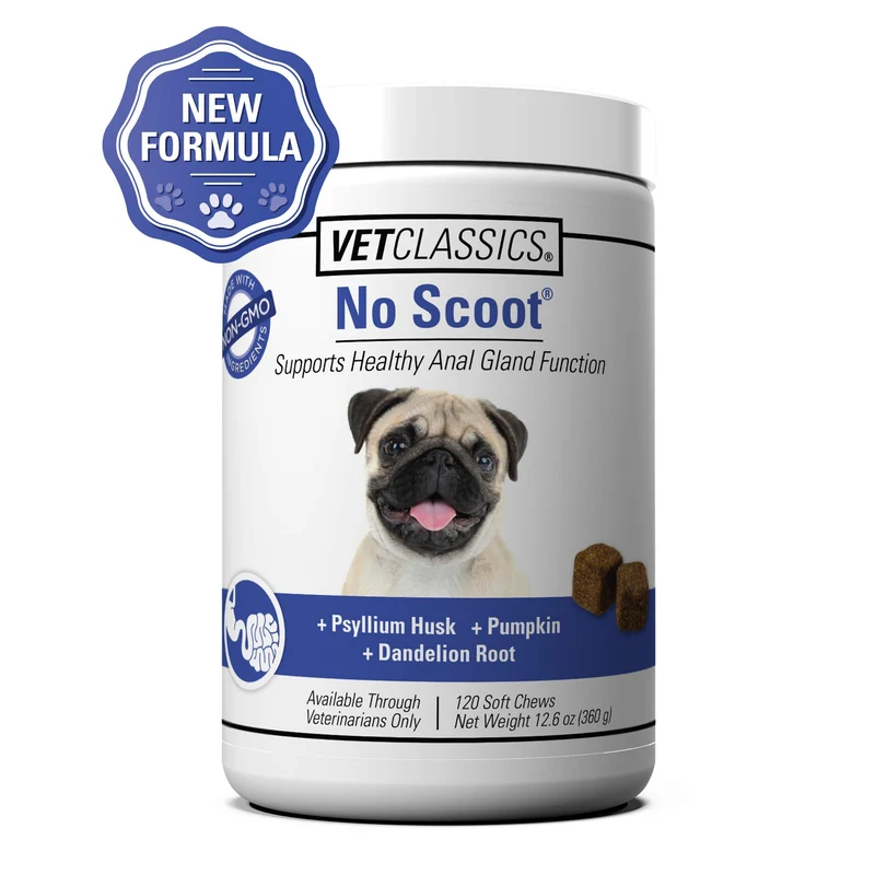Vet Classics No Scoot – Compléments pour chiens, soutien des glandes anales et des fonctions intestinales – 120 bouchées molles